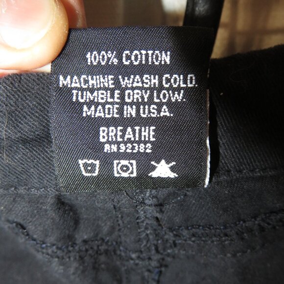 VTG Prana Black Cargo Pants Wide Leg Drawstring Cotton Women Small USA 1990s Y2k - Picture 7 of 13